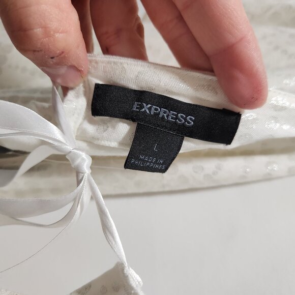 Express - Sexy White open back animal snake skin print shirt - Picture 3 of 4